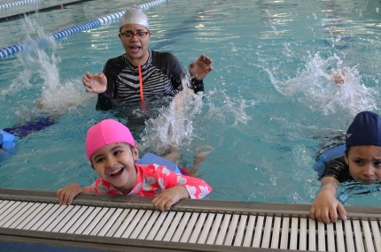 Adaptive swim class for kids at Bronx YMCA