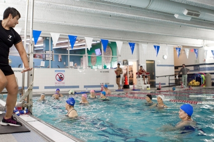 Water exercise class at the YMCA in Manhattan