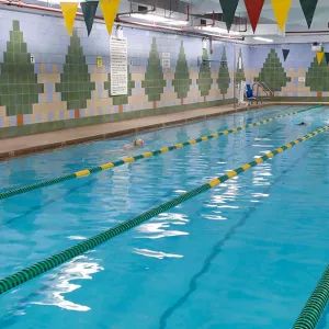 Indoor swimming pool at Bed Stuy YMCA in Brooklyn