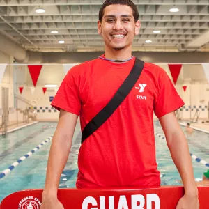 Lifeguard working at YMCA pool