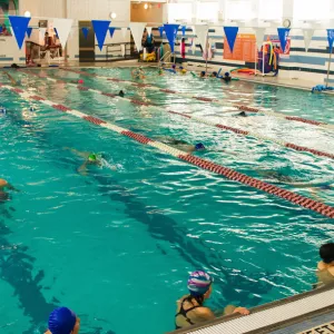 Indoor pool at Chinatown YMCA.