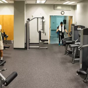 Exercise equipment at the YMCA.