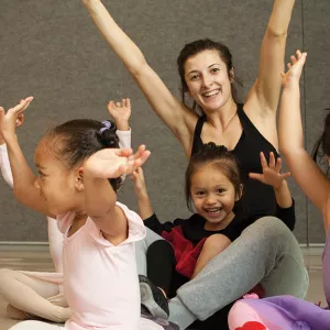 Girls in ballet class at the YMCA