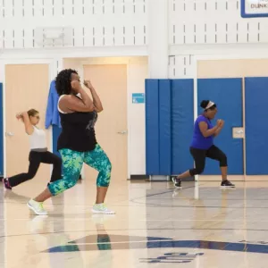 Exercise class with group at YMCA