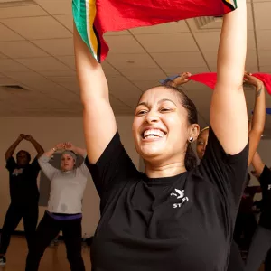 Zumba class at YMCA fitness studio