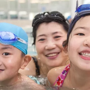 Family swimming at the YMCA