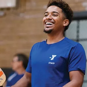 Man playing pickleball